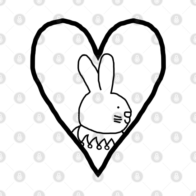 My Valentine Easter Bunny Rabbit Line Drawing by ellenhenryart