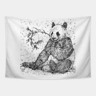 PANDA eating - pencil portrait Tapestry