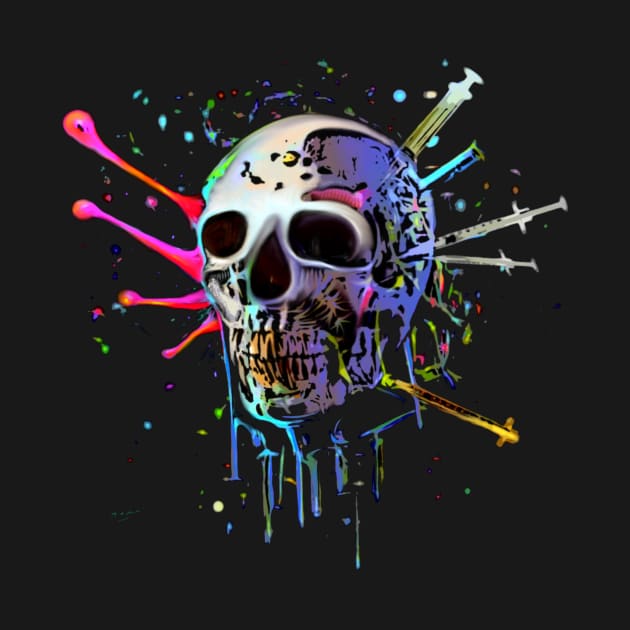 CRAZY ONE SKULL by Micks Prints