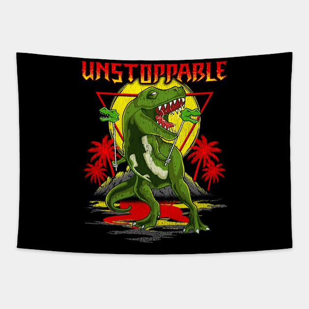 Funny Unstoppable TRex Short Dinosaur Arms Pun Tapestry by theperfectpresents