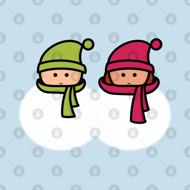 Snowman and snowwoman couple by ThePJCouple