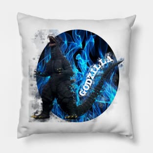 GODZILLA ON BLUE FIRE Pillow