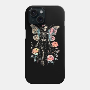 Goth Roses Butterfly Skeleton Fairy Phone Case