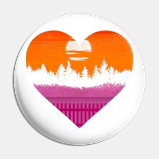 Lesbian forestscape subtle heart Pin