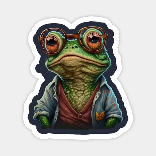 Funny Frog 4 - Doctor Frullpus Magnet by ArtOfArtiglio