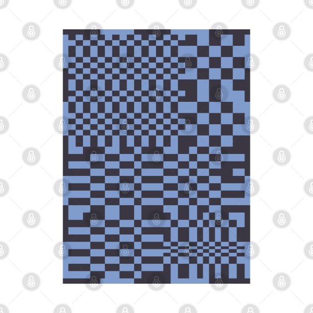 Checkerboard Pattern - Black Blue 2 by Colorable