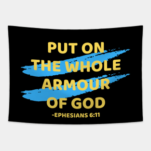 Put On The Whole Armour Of God | Christian Typography Tapestry