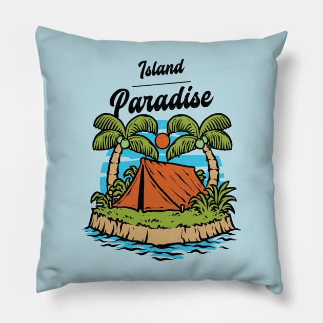 Island Paradise Tropical Pillow by Tip Top Tee's