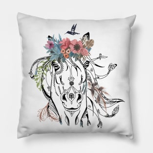 Beautiful Horse Artwork, Animal Lovers, Unicorn Art Pillow