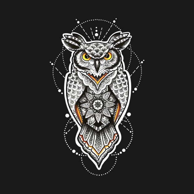 Great Horned Geo Owl by louddoodle