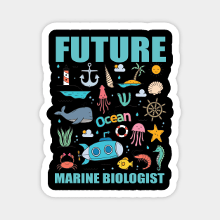 Futur Marine Biologist Biology Fathers Day Gift Funny Retro Vintage Magnet