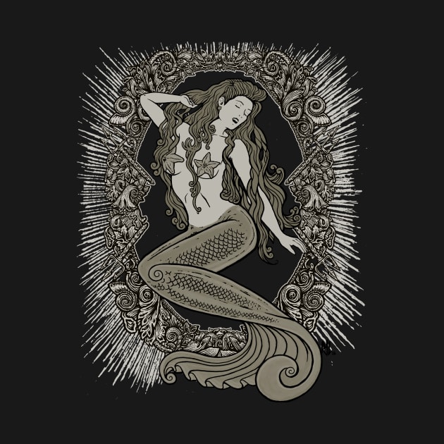 Neo Classic Mermaid Siren Sepia by Roberto Jaras Lira