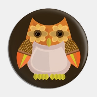 Harvest Owl - Orange Pin