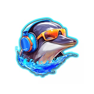 Dolphin sticker for Smartphones phone case Hoodies Tshirts Wallart T-Shirt