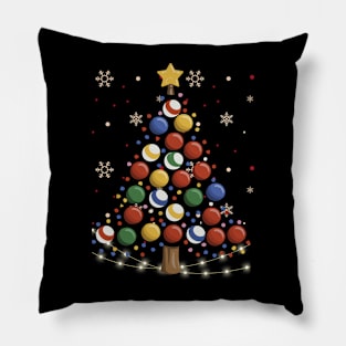 Billiards Pool Christmas Tree Pillow