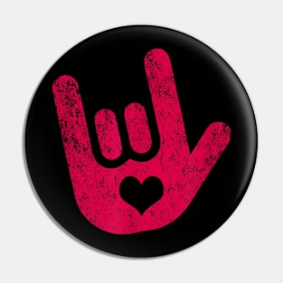 ASL Sign Language I Love You Sign Pin