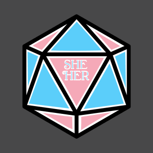 Trans Pronoun Pride D20 She / Her T-Shirt