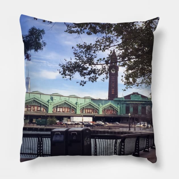 Hoboken Terminal Train Station Street New Jersey Pillow by eleonoraingrid