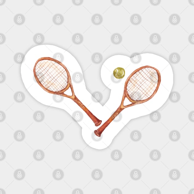 tennis racket with tennis ball Magnet by lisenok