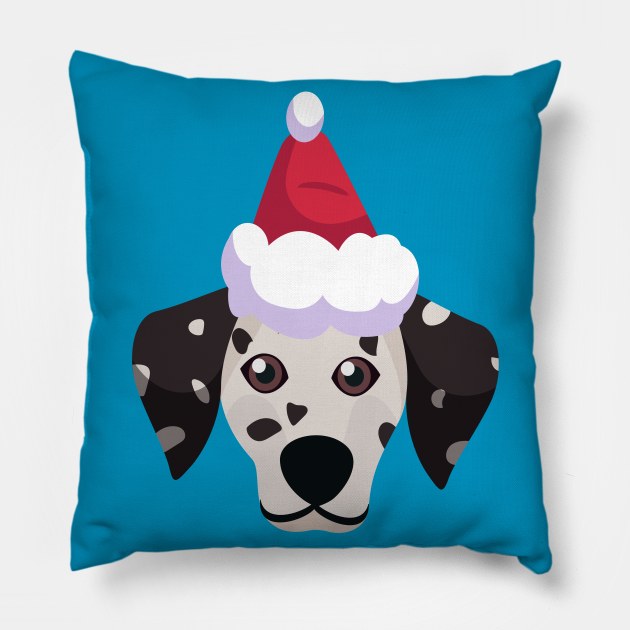 Funny Dalmatian Dog Christmas 2020 Dog Lover Christmas Pillow by cuffiz