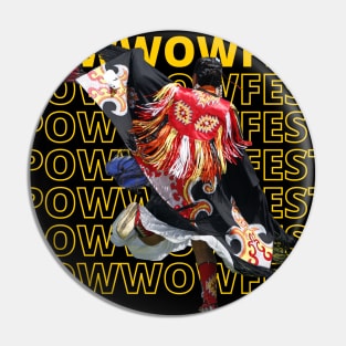 Native American Powwow Text Design 2 Pin