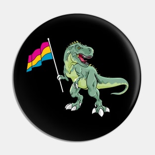 Funny Dinosaur Flag Pansexual Pride LGBT Gift Pin