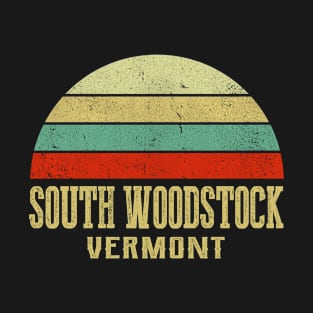 SOUTH WOODSTOCK VERMONT Vintage Retro Sunset T-Shirt