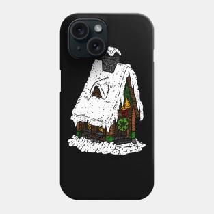 snowy Christmas fairy house, hand drawn illustration. cute. Phone Case