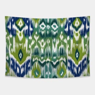 Green Ikat Pattern Tapestry