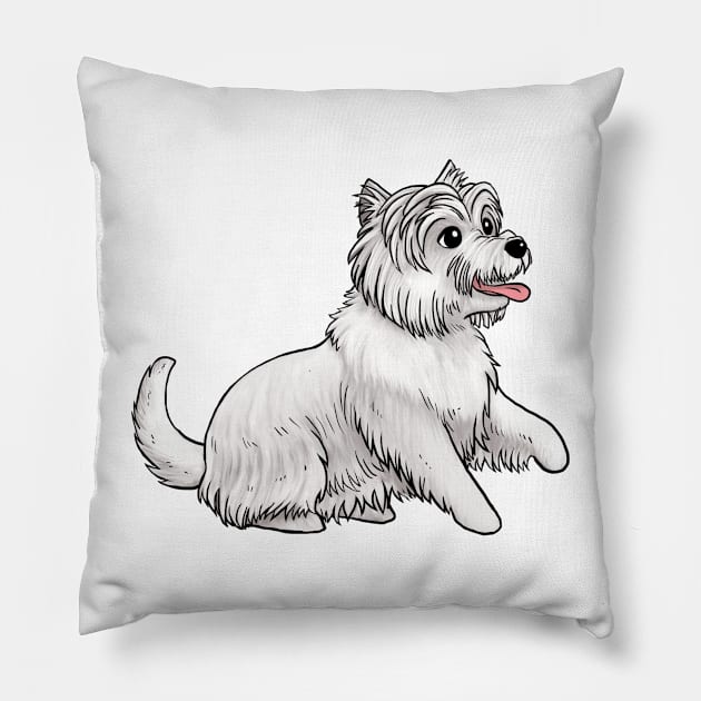 Dog - West Highland Terrier - Belle Design Pillow by Jen's Dogs Custom Gifts and Designs