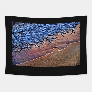 Abstract composition with ice and snow in the evening light Tapestry