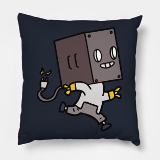 Running Kid Robot Smiling Pillow