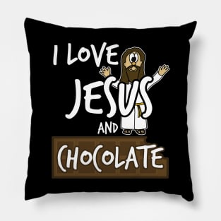 I Love Jesus and Chocolate Christian Easter Pillow