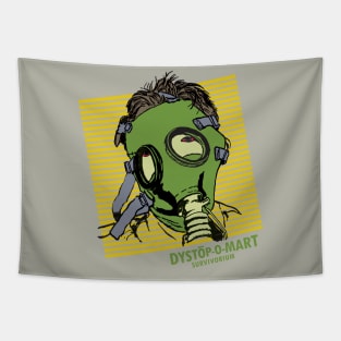 Gas Mask Logo Fashionista, a Dystopomart Accessory Tapestry