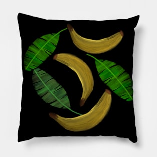 Bananas and leaves Pillow