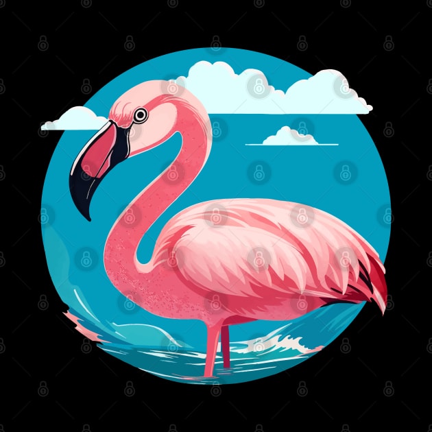 Flamingos and sea, pink flamingo for Summer Vibes by Collagedream