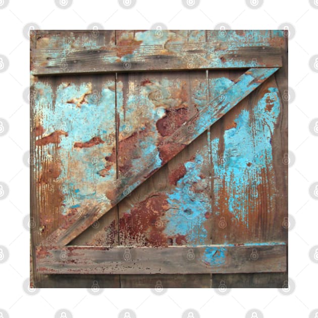 Primitive Western Country Barn Door Rustic Turquoise Barnwood by Tina