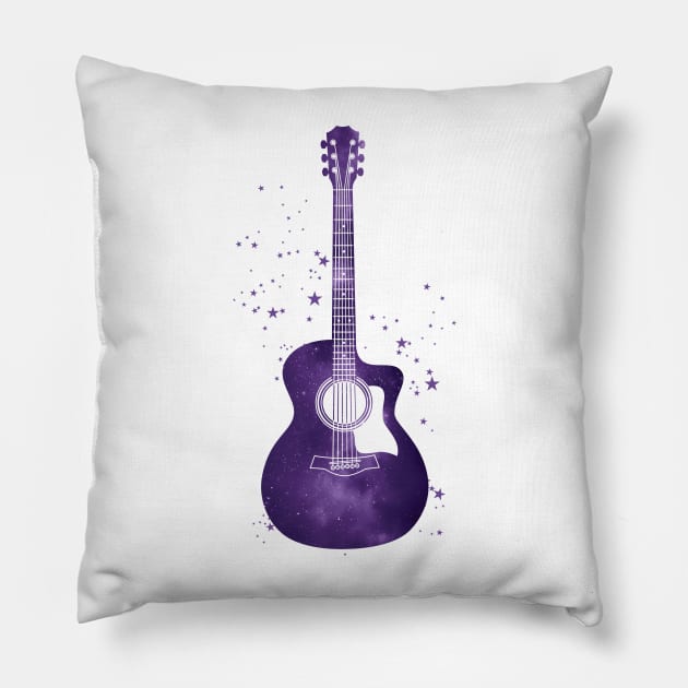 Auditorium Style Acoustic Guitar Universe Texture Pillow by nightsworthy