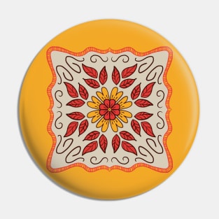 Buttery Yellow and Tangerine floral Provencal style design Pin