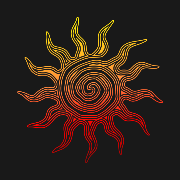 Bright stylized sun symbol in yellow and red by AtlasMirabilis