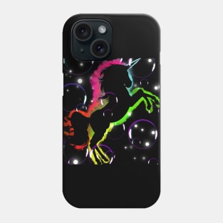 Neon color unicorn bubbles Phone Case