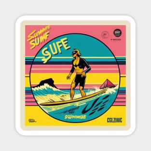 Summer Retro Surf Vinyl Album Cover III Magnet