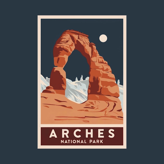 Arches National Park Travel Poster by GreenMary Design