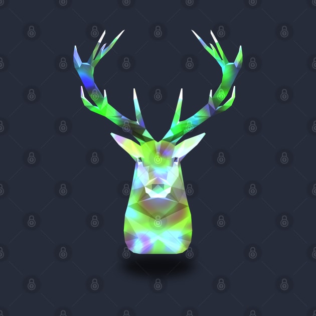 Colorful Stag by lowpolyshirts