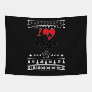 Merry Christmas DOGs Tapestry