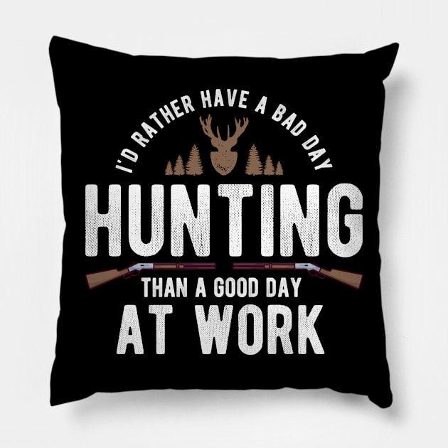 Deer Hunting Duck Hunting Gift Idea Pillow by MGO Design