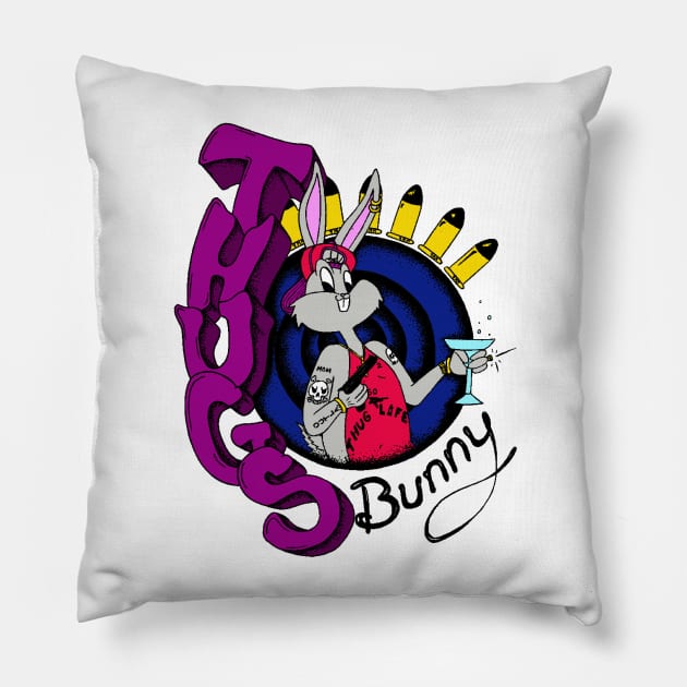 Thugs Bunny bullseye Pillow by salesgod