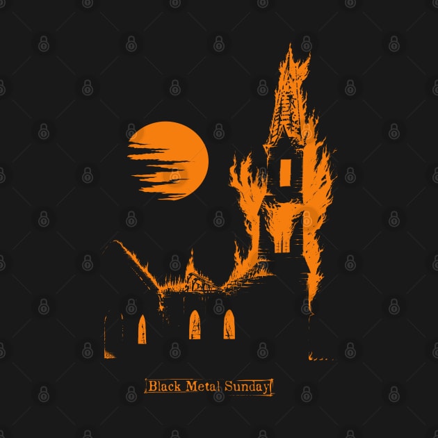 Black Metal Sunday (orange version) by wildsidecomix
