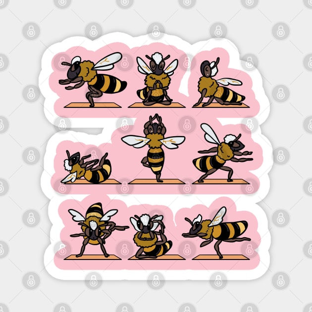 Bee Yoga Magnet by huebucket