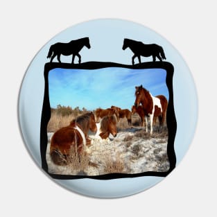 Wild horses, wildlife, gifts, Assateague Island Pin